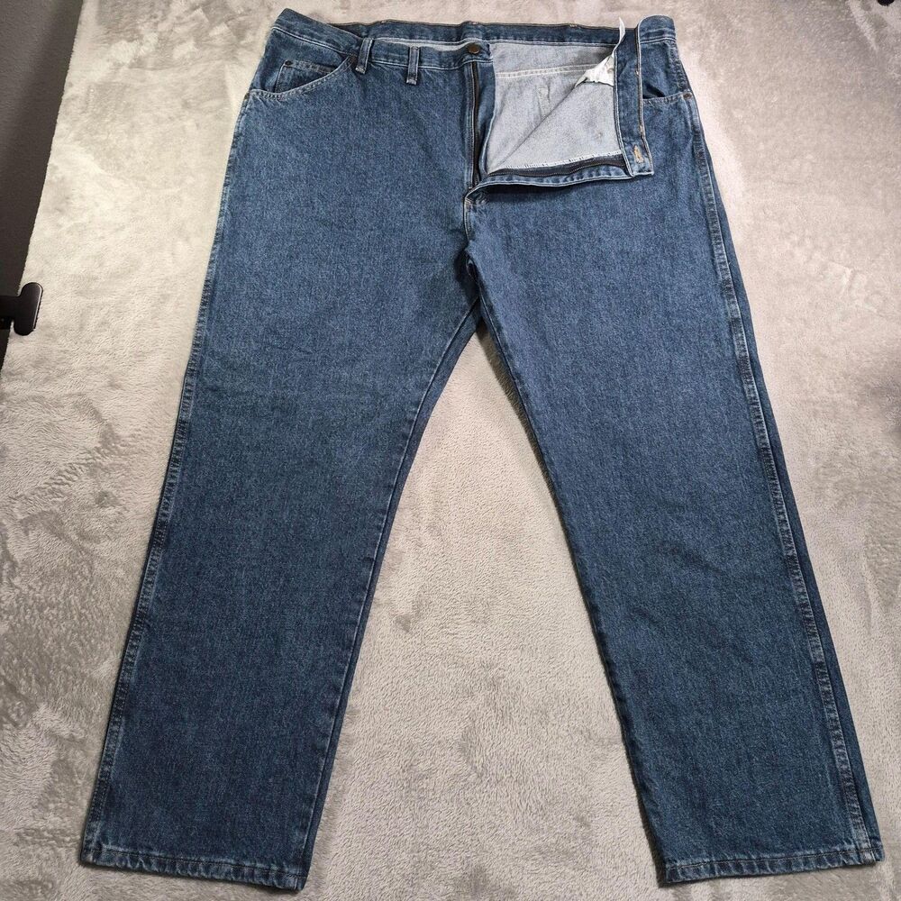 Wrangler Five Star Premium Jeans Mens 46x30 Blue Med Wash Regular Straight Denim